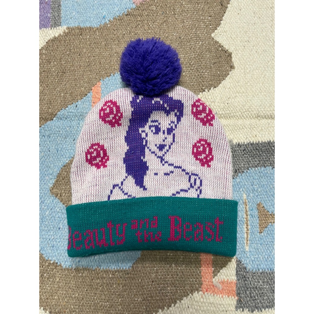Vintage Disney "Beauty And The Beast" Pom Beanie … - image 2